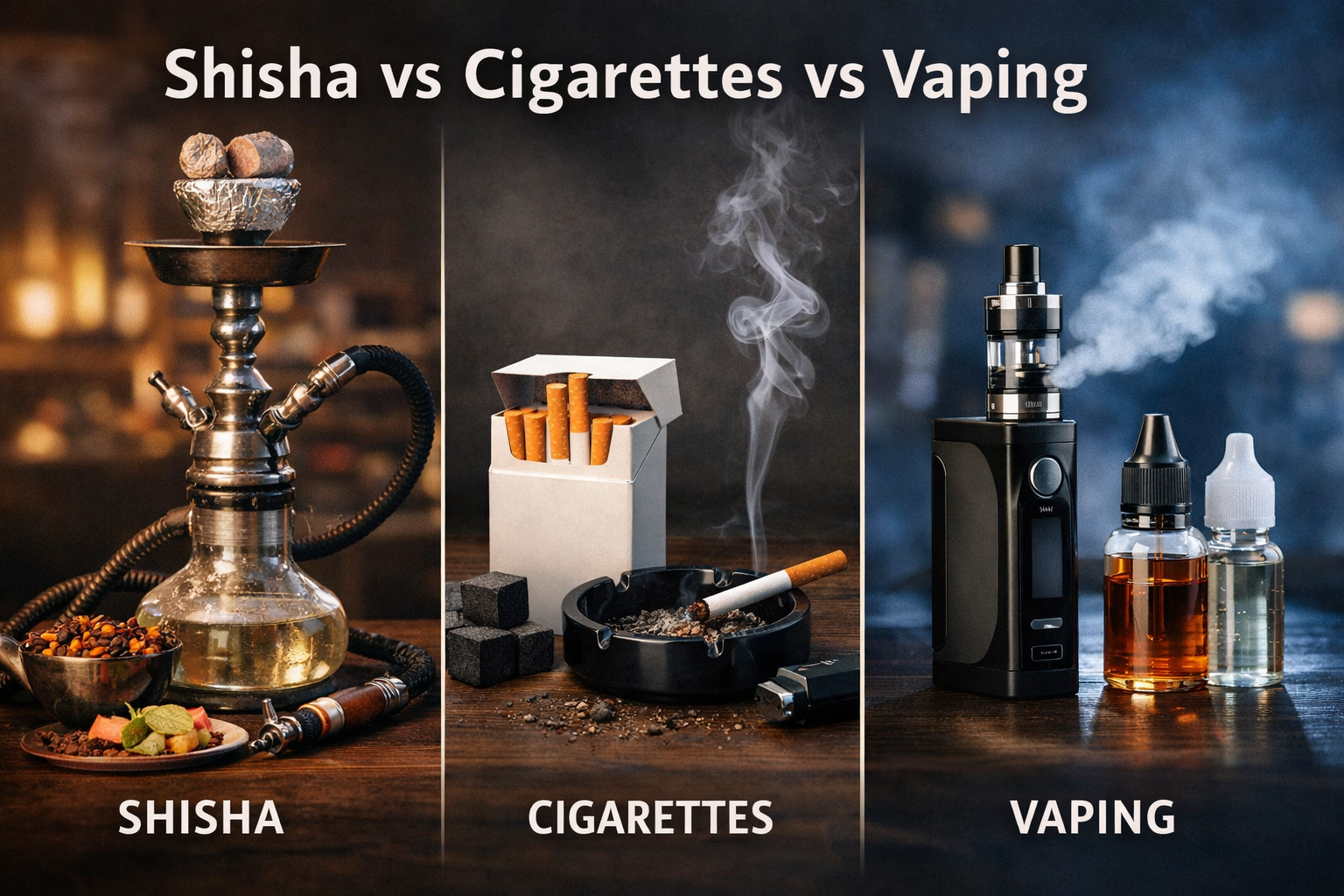 Shisha vs Cigarettes vs Vaping 2026